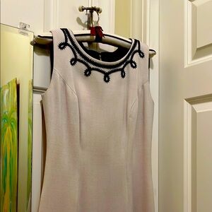 Vintage linen cream dress small, fully lined